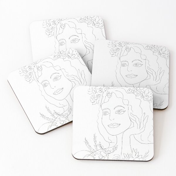 Item preview, Floral Woman Line Drawing Sticker designed and sold by TinTinBloom.
