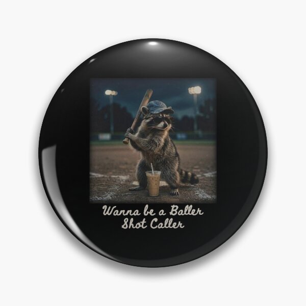 Item preview, Wanna Be A Baller Shot Caller Raccoon, Retro Funny Baseball Raccoon  designed and sold by BachulAlam.