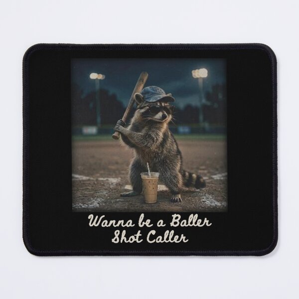 Item preview, Wanna Be A Baller Shot Caller Raccoon, Retro Funny Baseball Raccoon  designed and sold by BachulAlam.