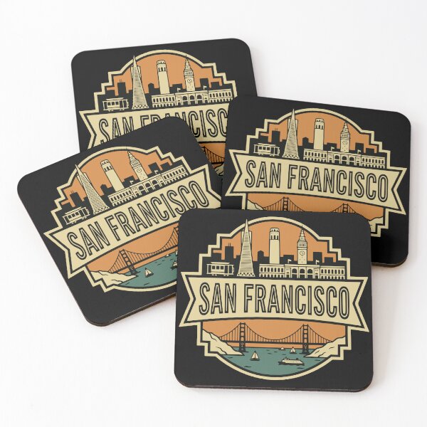 Item preview, Retro San Francisco Skyline Golden Gate Travel Badge designed and sold by Imaginationbeyond.
