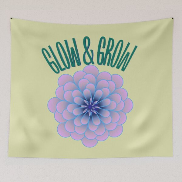Item preview, Glow & Grow Aesthetic Floral Quote, Self Growth Motivation, Pastel Flower Design designed and sold by HopeAndHustle.