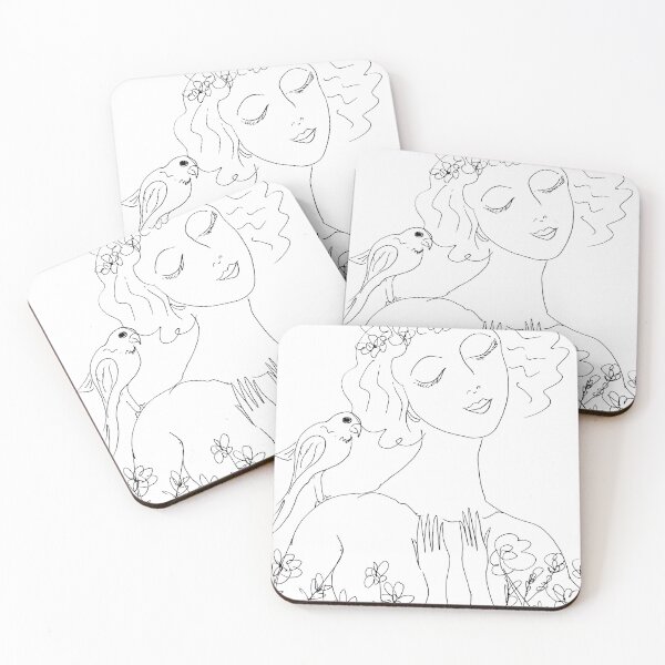 Item preview, Floral Woman Line Drawing Sticker designed and sold by TinTinBloom.