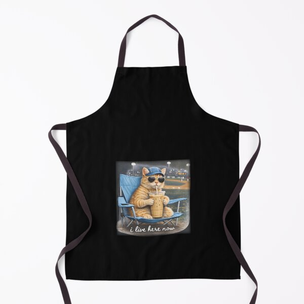Item preview, Funny Cat Baseball, I Live Here Now, Softball Game Day , Cat Drinking Iced Coffee designed and sold by BachulAlam.