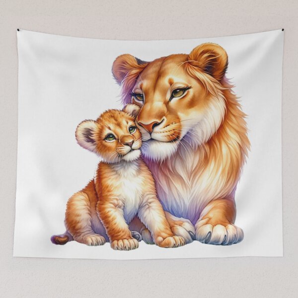Item preview, Majestic Lioness and Cub Wildlife Family designed and sold by KrisGraphic45.