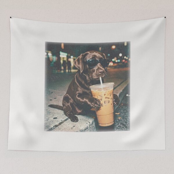 Item preview, Funny Chocolate Lab Drinking Iced Coffee, Animal Meme Dog Lover Gift, Funny Lab Dog Mom Gift, Chocolate Lab Gift designed and sold by BachulAlam.