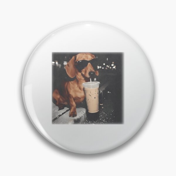 Item preview, Funny Dachshund Drinking Iced Coffee, Animal Meme  designed and sold by BachulAlam.