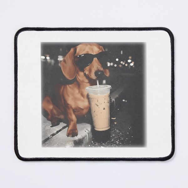 Item preview, Funny Dachshund Drinking Iced Coffee, Animal Meme designed and sold by BachulAlam.