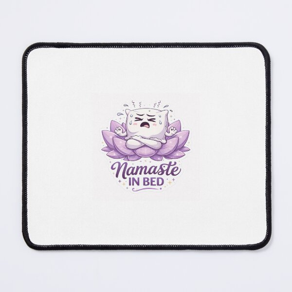 Item preview, Namaste in Bed Sticker ?♀️? | Funny Yoga Humor | Lavender Lotus Wellness Aesthetic designed and sold by SparkVault.