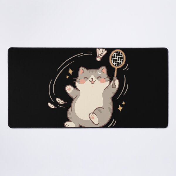 Item preview, Cute Kitty Badminton Player Shuttlecock Sports Pet Lover designed and sold by Dressed For  Duty.