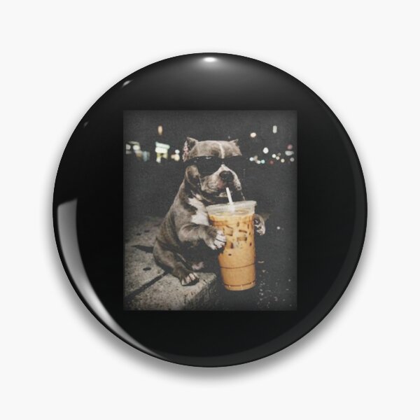 Item preview, Funny Pitbull With Iced Coffee, Dog Vintage   designed and sold by BachulAlam.