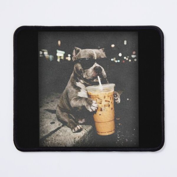 Item preview, Funny Pitbull With Iced Coffee, Dog Vintage   designed and sold by BachulAlam.