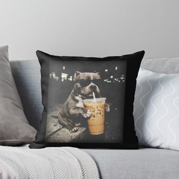 Item preview, Funny Pitbull With Iced Coffee, Dog Vintage   designed and sold by BachulAlam.