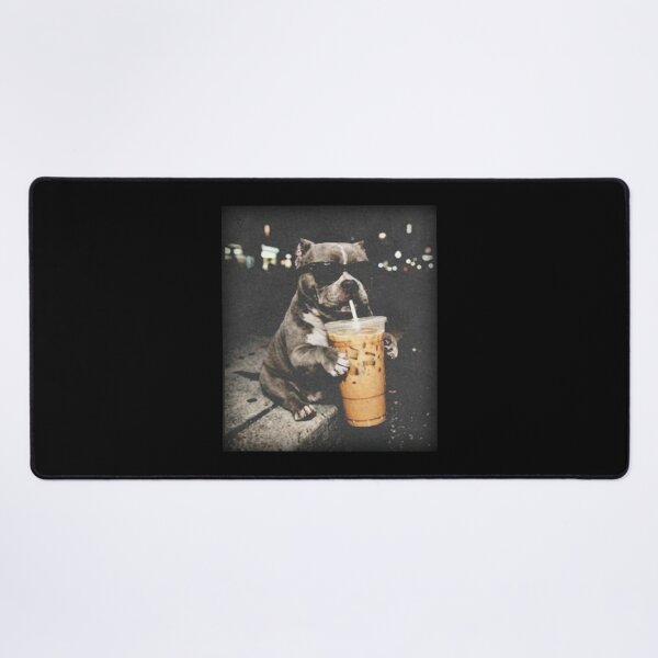 Item preview, Funny Pitbull With Iced Coffee, Dog Vintage designed and sold by BachulAlam.