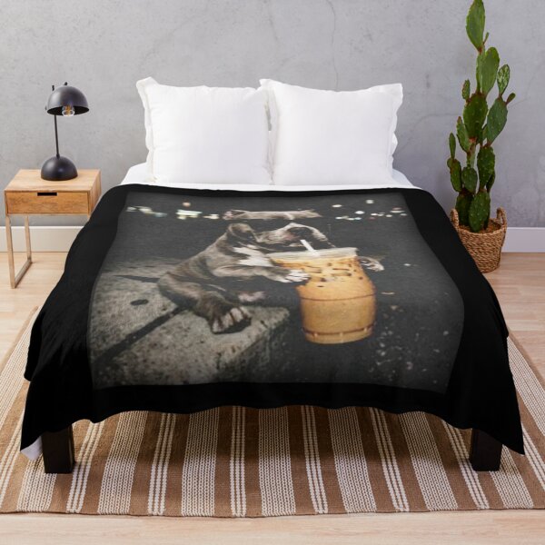 Item preview, Funny Pitbull With Iced Coffee, Dog Vintage   designed and sold by BachulAlam.
