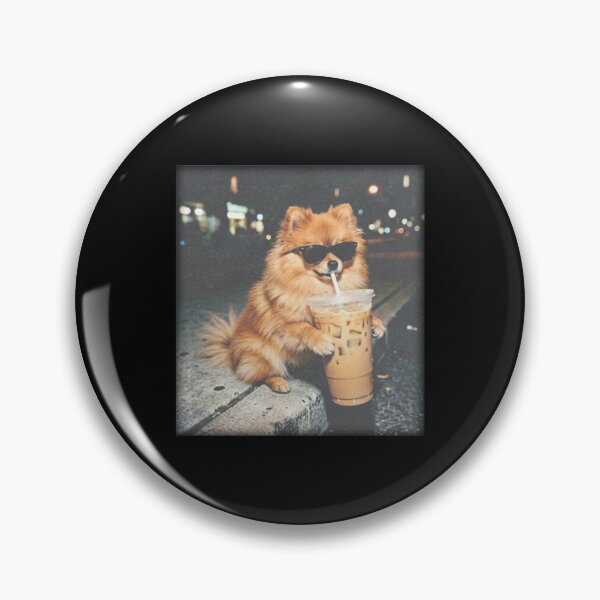 Item preview, Funny Pomeranian Drinking Iced Coffee , Animal Meme, Funny Pom Coffee Lover designed and sold by BachulAlam.