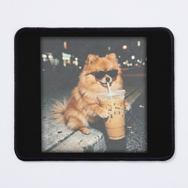 Item preview, Funny Pomeranian Drinking Iced Coffee , Animal Meme, Funny Pom Coffee Lover designed and sold by BachulAlam.
