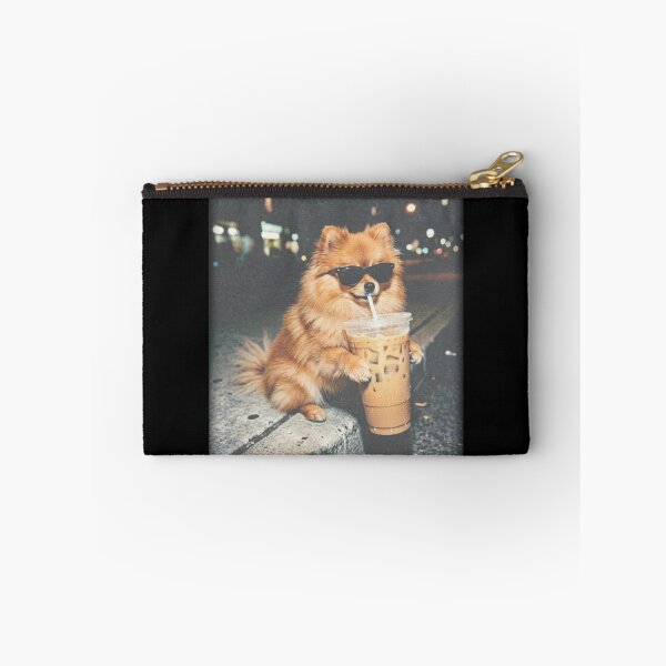 Item preview, Funny Pomeranian Drinking Iced Coffee , Animal Meme, Funny Pom Coffee Lover designed and sold by BachulAlam.