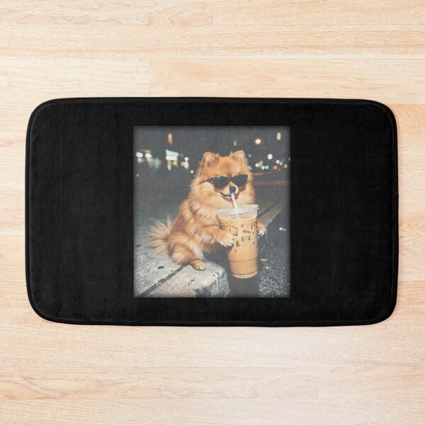 Item preview, Funny Pomeranian Drinking Iced Coffee , Animal Meme, Funny Pom Coffee Lover designed and sold by BachulAlam.