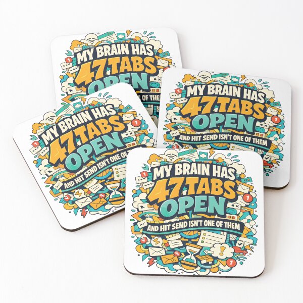 Item preview, 47 Tabs Open | Relatable ADHD Quote – Remote Worker Gift – Vibrant Doodle Art designed and sold by avinigav.