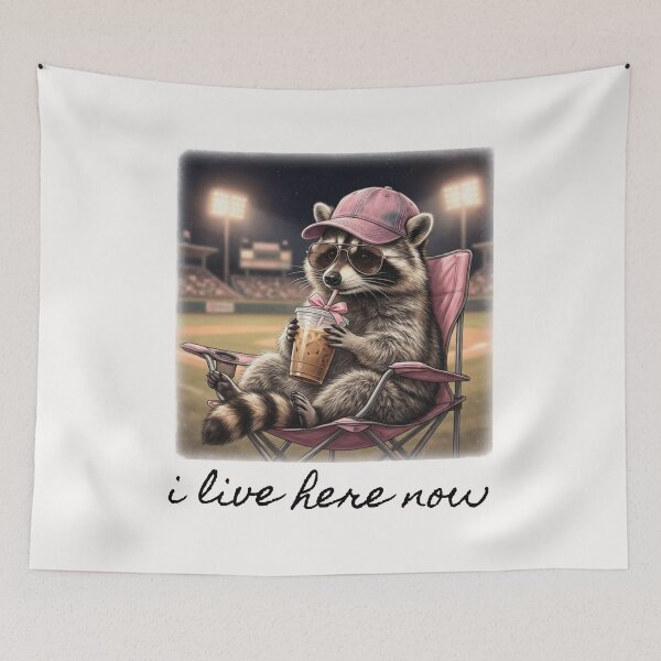 Item preview, Funny Raccoon Drinking Iced Coffee, Baseball Mama, Coffee Lover Raccoon designed and sold by BachulAlam.