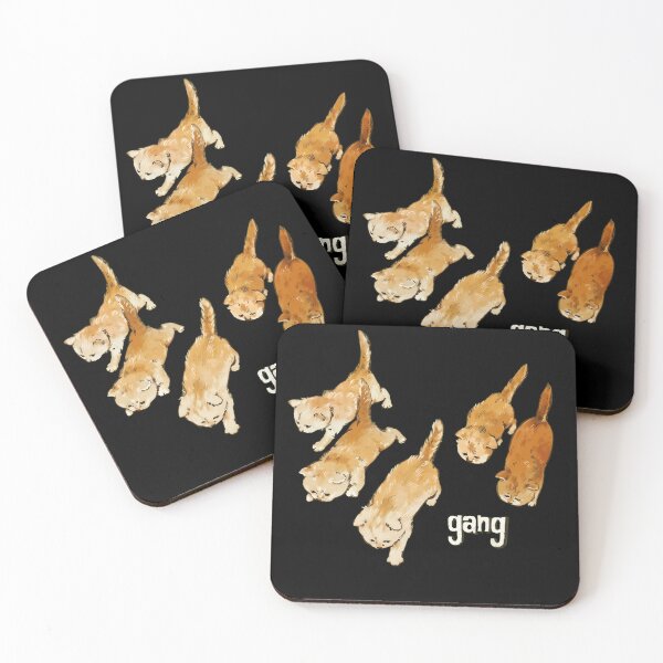 Item preview, Cute Ginger Kitten Gang Funny Cat Squad Watercolor Art designed and sold by haitrieuic96.