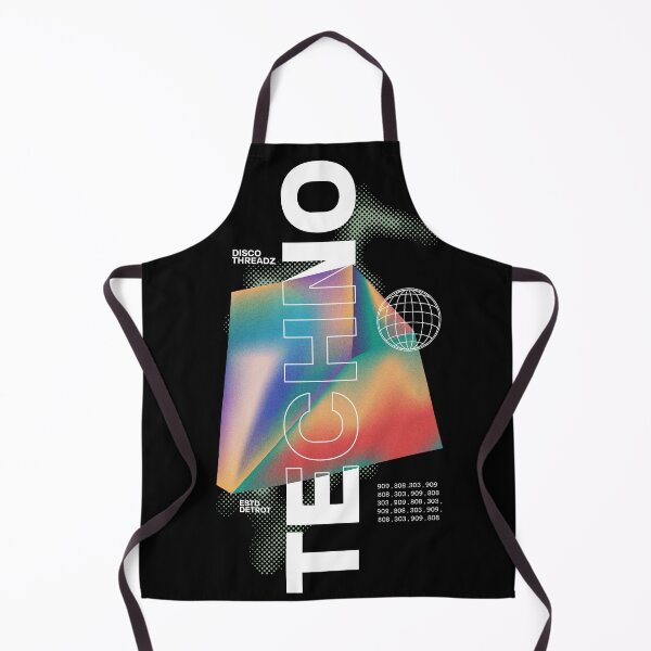 Item preview, TECHNO - Vertical Text Prism (White)  designed and sold by Discothreadz.