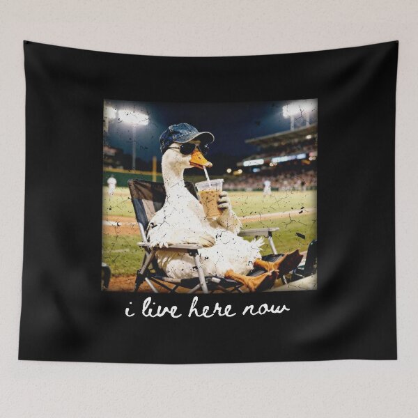 Item preview, Goose Drinking Iced Coffee, I live here now Goose Ballfield, Baseball Mama, Travel Baseball, Softball Ball Mom designed and sold by BachulAlam.