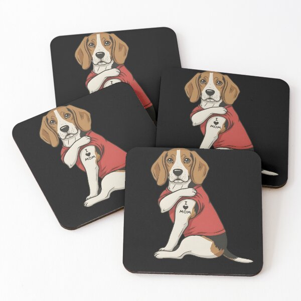 Item preview, Funny Beagle Dog with I Love Mom Tattoo - Cute Pet Mother's Day Gift designed and sold by haitrieuic96.