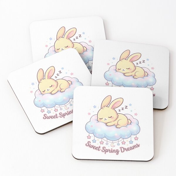 Item preview, Sleeping Bunny Cloud Cute Kawaii Sticker | Pastel Dreamy Rabbit | Soft Aesthetic Easter Bunny Design designed and sold by pixelandpalette.