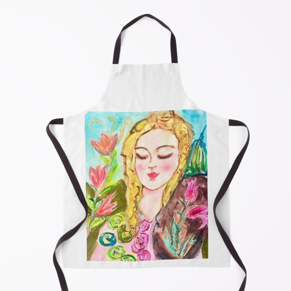 Artikelvorschau, Verträumte florale Frau, Acrylmalerei entworfen und verkauft von UnicornPalette.
