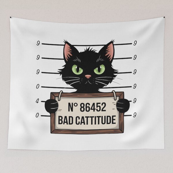 Item preview, Bad Cattitude Black Cat designed and sold by KrisGraphic45.