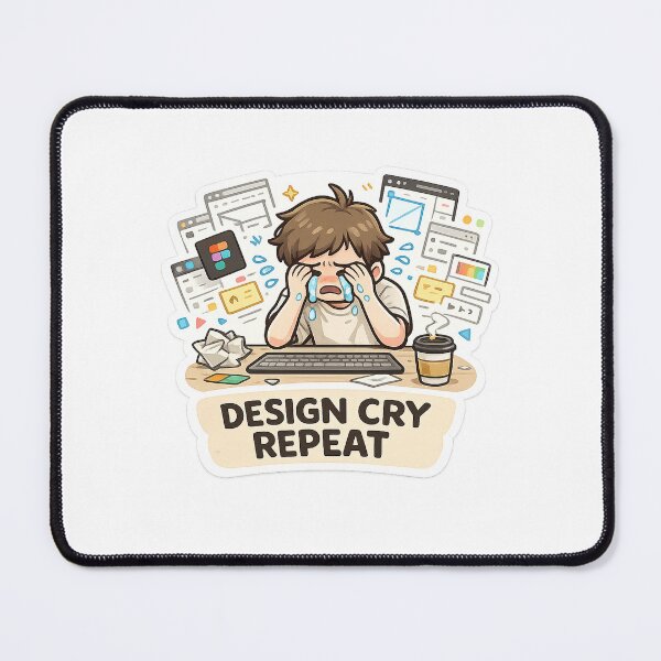 Item preview, UI Designer Cry Repeat Sticker designed and sold by Anantha's Studio.