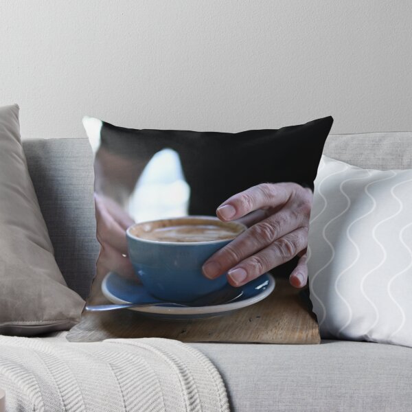 Item preview, Man Holding Cappuccino at Restaurant designed and sold by getmybookstore.