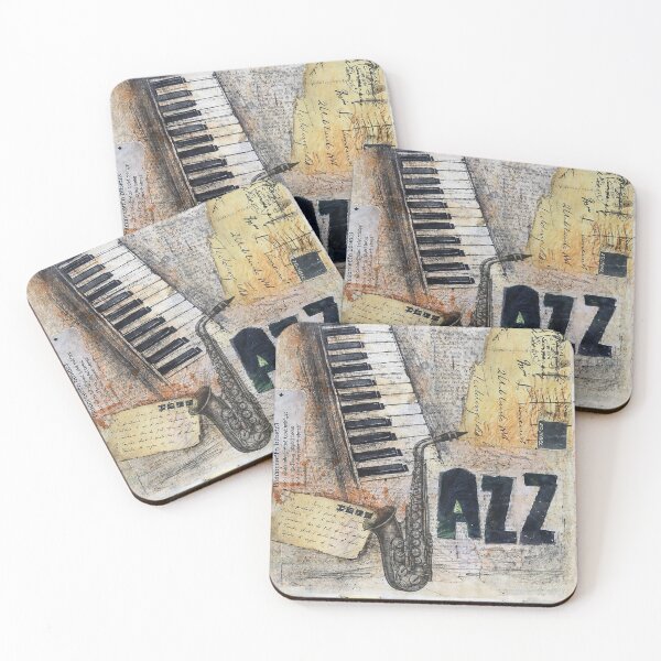 Item preview, Vintage Jazz Piano & Saxophone Art Print – Retro Music Wall Decor, Jazz Lover Gift, Musician Illustration designed and sold by art2print.