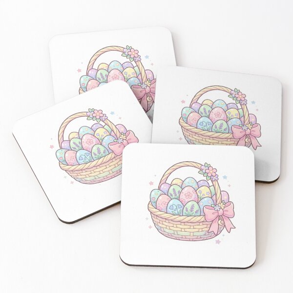 Item preview, Pastel Easter Egg Basket Cute Spring Design | Kawaii Easter Eggs Aesthetic | Floral Pastel Eggs Sticker designed and sold by pixelandpalette.