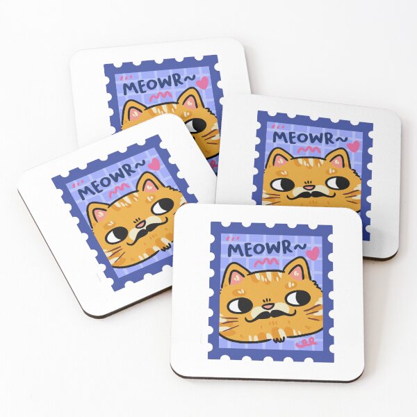 Item preview, Meowr Moustache Cat Postage Stamp designed and sold by cbarilnb.