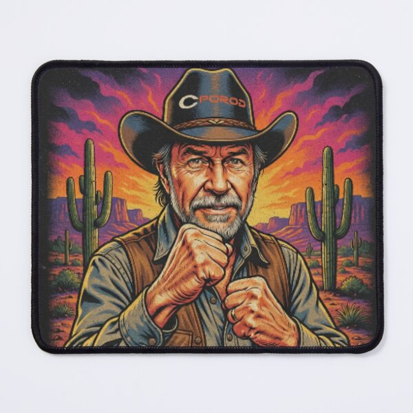 Item preview, Bearded Cowboy Action Legend Tee – Chuck Norris Style Western Shirt designed and sold by sam54796.