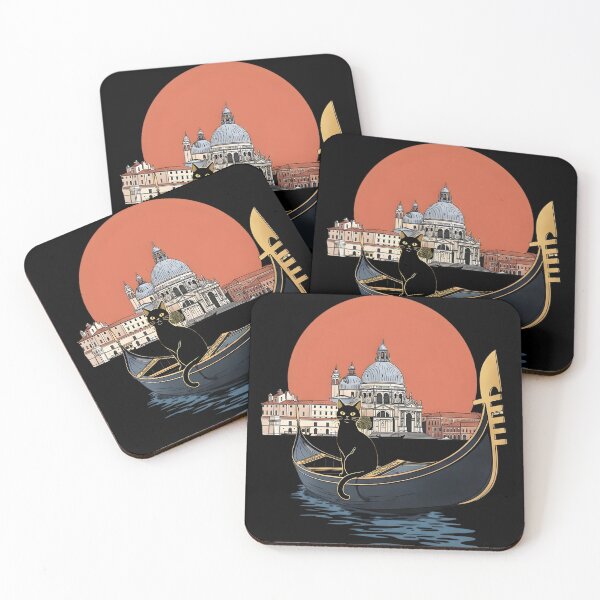 Item preview, Venetian Sunset Cat – Black Cat Gondola Venice Aesthetic Travel Art designed and sold by InfinitePawBond.