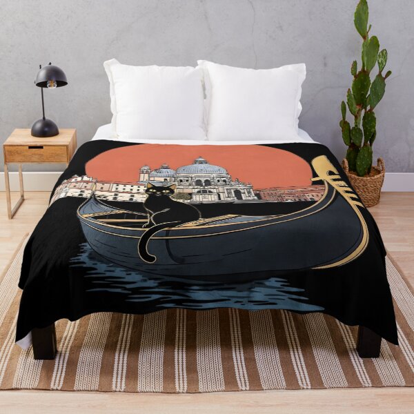 Item preview, Venetian Sunset Cat – Black Cat Gondola Venice Aesthetic Travel Art designed and sold by InfinitePawBond.