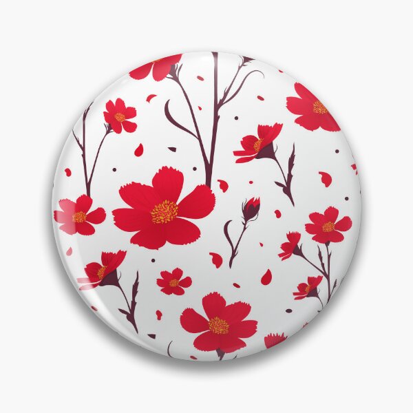 Item preview,  Red Flowers Seamless Pattern on White Background designed and sold by Liliia-Ulizko.
