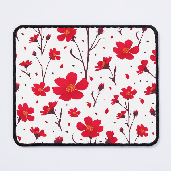 Item preview, Red Flowers Seamless Pattern on White Background designed and sold by Liliia-Ulizko.