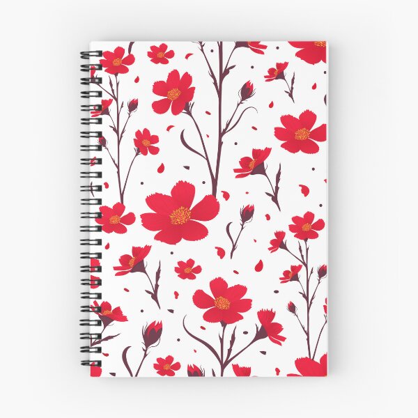 Item preview,  Red Flowers Seamless Pattern on White Background designed and sold by Liliia-Ulizko.