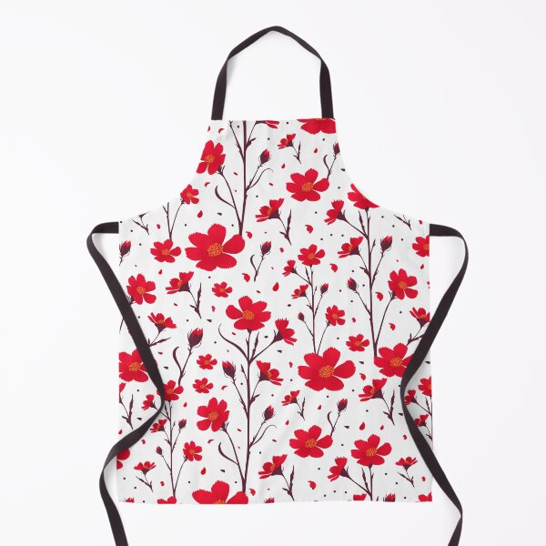 Item preview, Red Flowers Seamless Pattern on White Background designed and sold by Liliia-Ulizko.