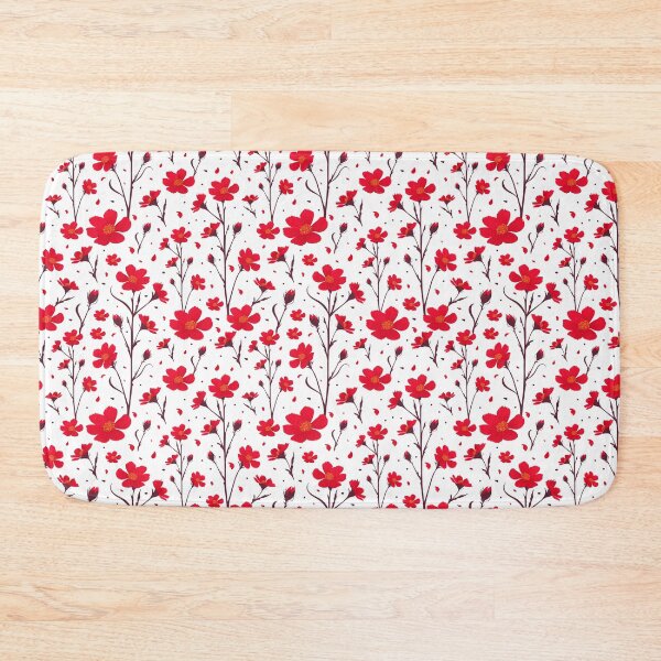 Item preview,  Red Flowers Seamless Pattern on White Background designed and sold by Liliia-Ulizko.