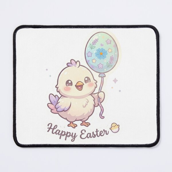 Item preview, Cute Chick Holding Easter Egg Balloon Kawaii Design | Pastel Spring Chick | Adorable Easter Sticker designed and sold by pixelandpalette.