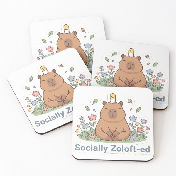 Item preview, Socially Zolofted The Chillest Capybara designed and sold by Paws And Pause.