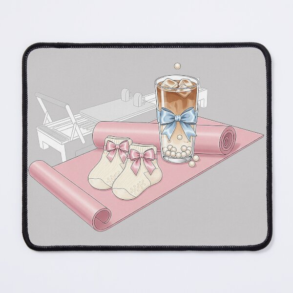Item preview, Coquette Pilates Mom Era Illustration Yoga Mat designed and sold by SholoStudio.