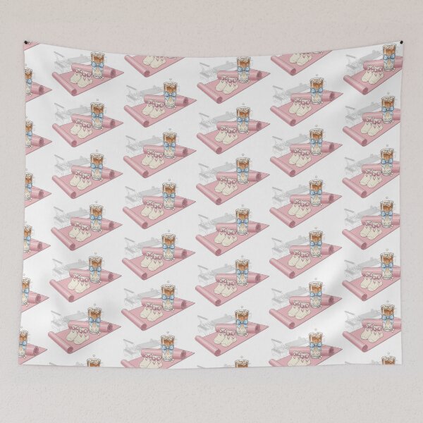 Item preview, Coquette Pilates Mom Era Illustration Yoga Mat designed and sold by SholoStudio.