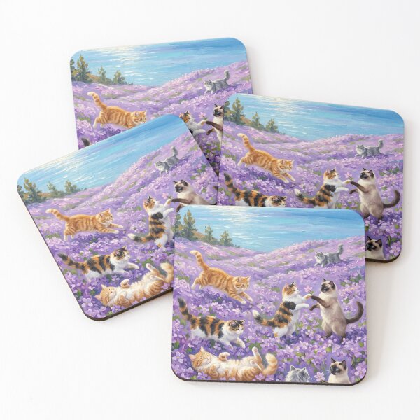 Item preview, Whimsical Cats Dancing in Spring Flower Meadow designed and sold by Keith Fraley.