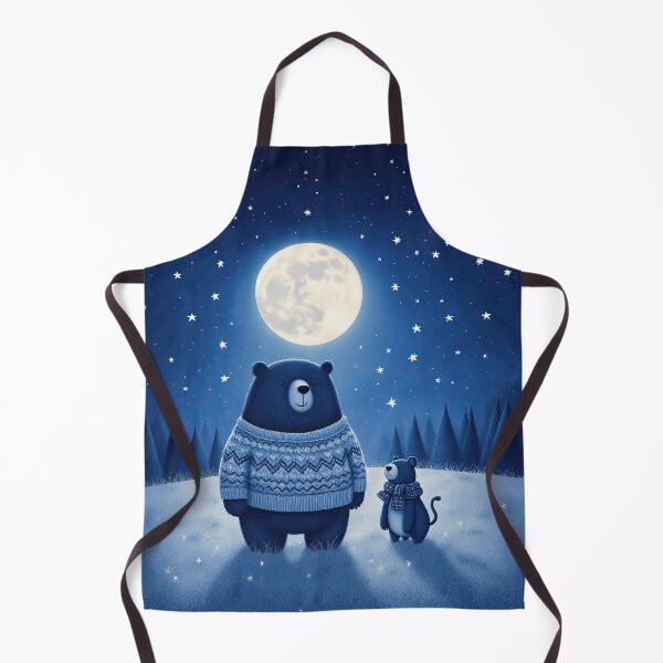 Item preview, Quiet Night Friends – Whimsical Bear and Mouse Under the Full Moon designed and sold by Whimsical Hug.